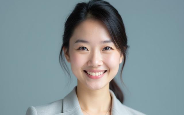 スタジオマネージャー、佐藤麻衣のプロフェッショナルなポートレート。